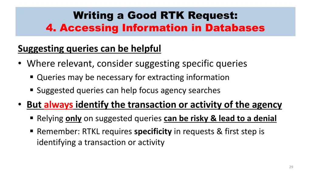 writing a good rtk request 4 accessing 1