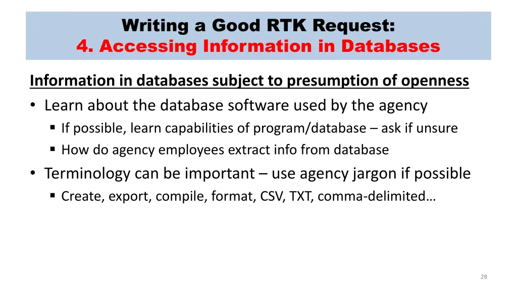 writing a good rtk request 4 accessing