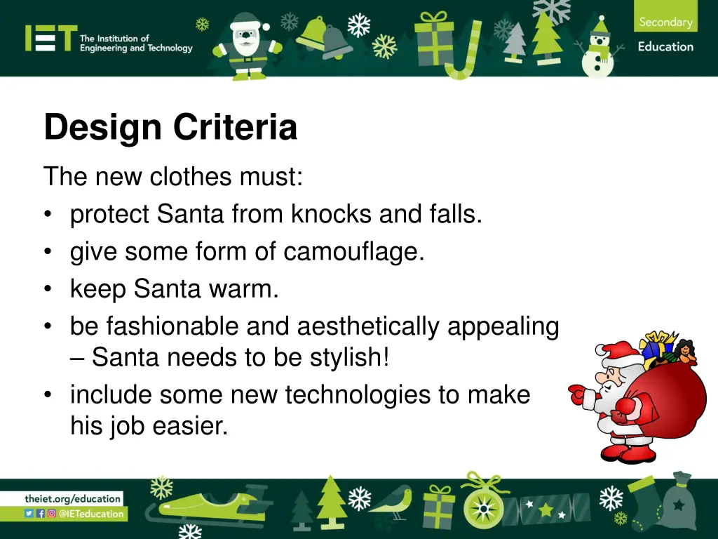 design criteria the new clothes must protect