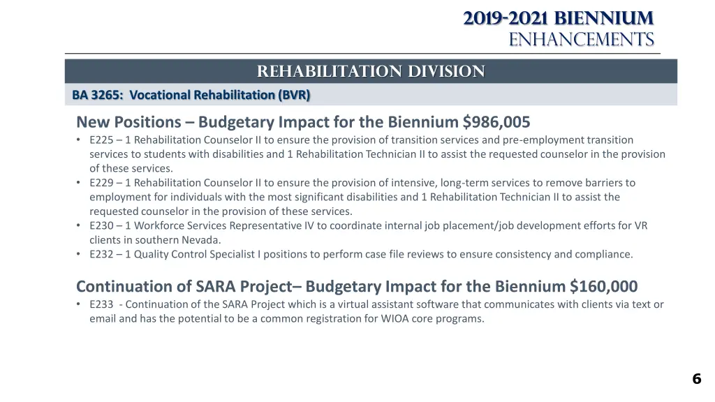 2019 2021 biennium enhancements 1