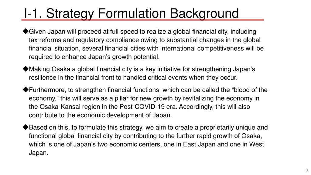 i 1 strategy formulation background