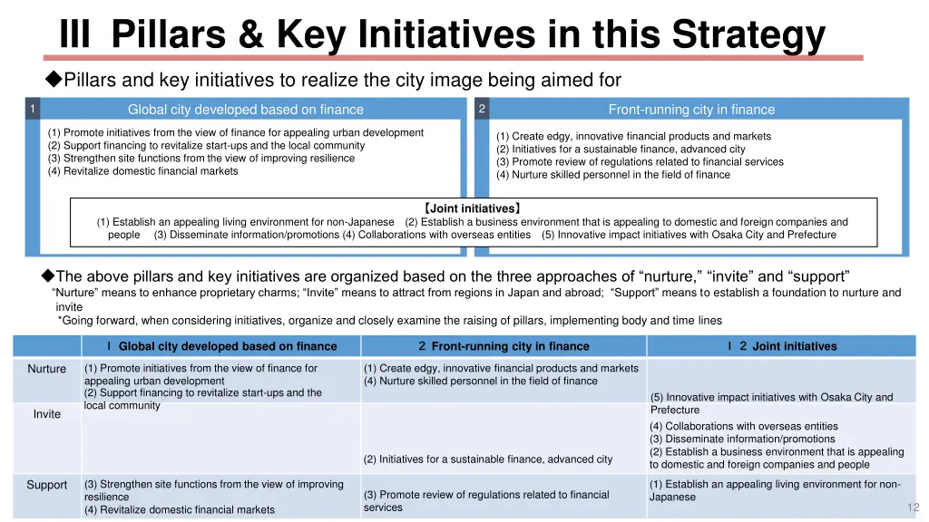 iii pillars key initiatives in this strategy