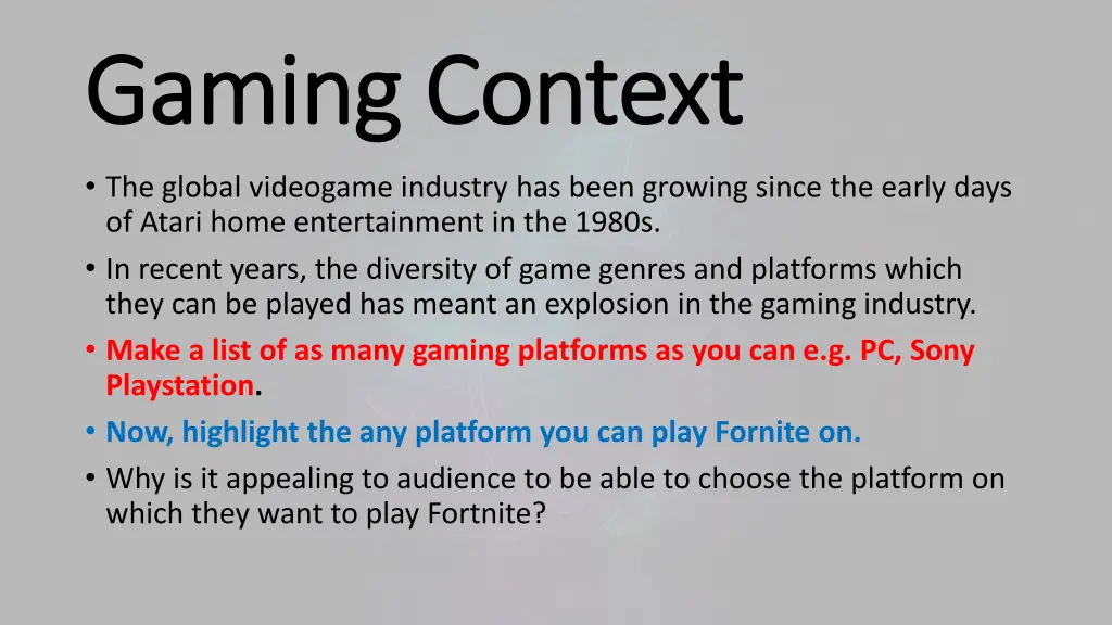 gaming context gaming context