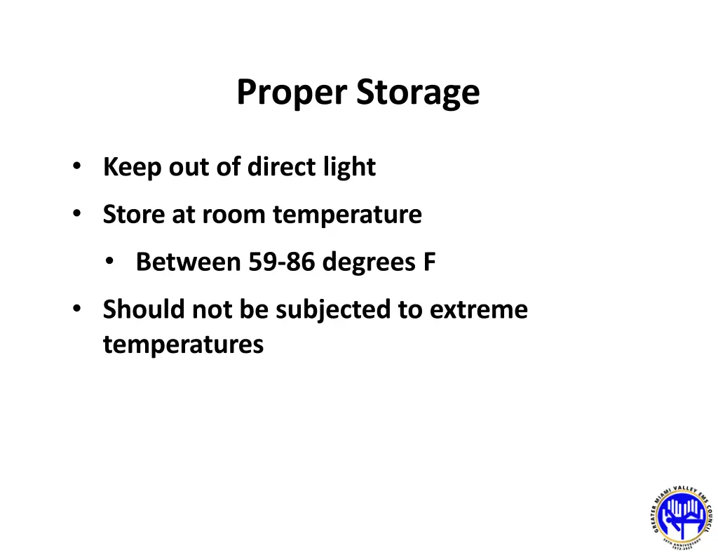 proper storage