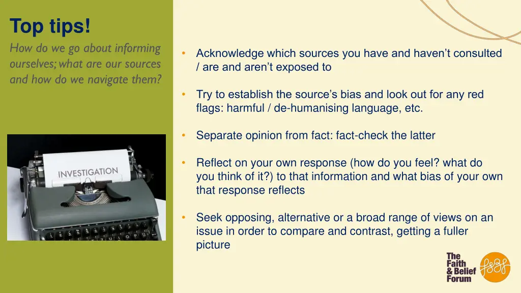 top tips how do we go about informing ourselves