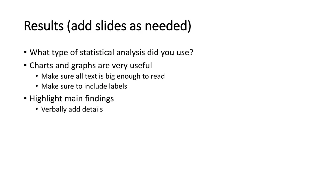 results add slides as needed results add slides