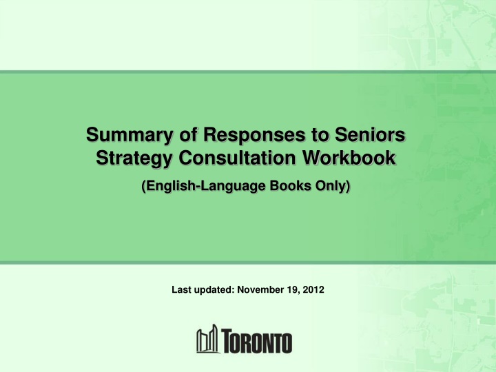 summary of responses to seniors strategy