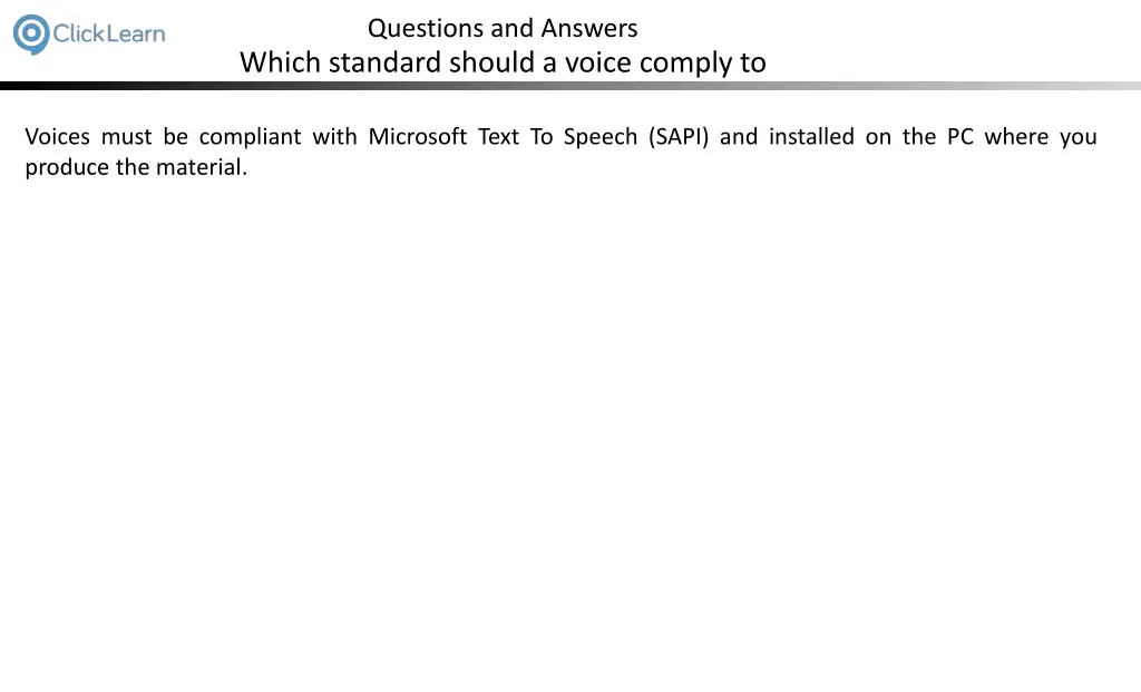 questions and answers which standard should