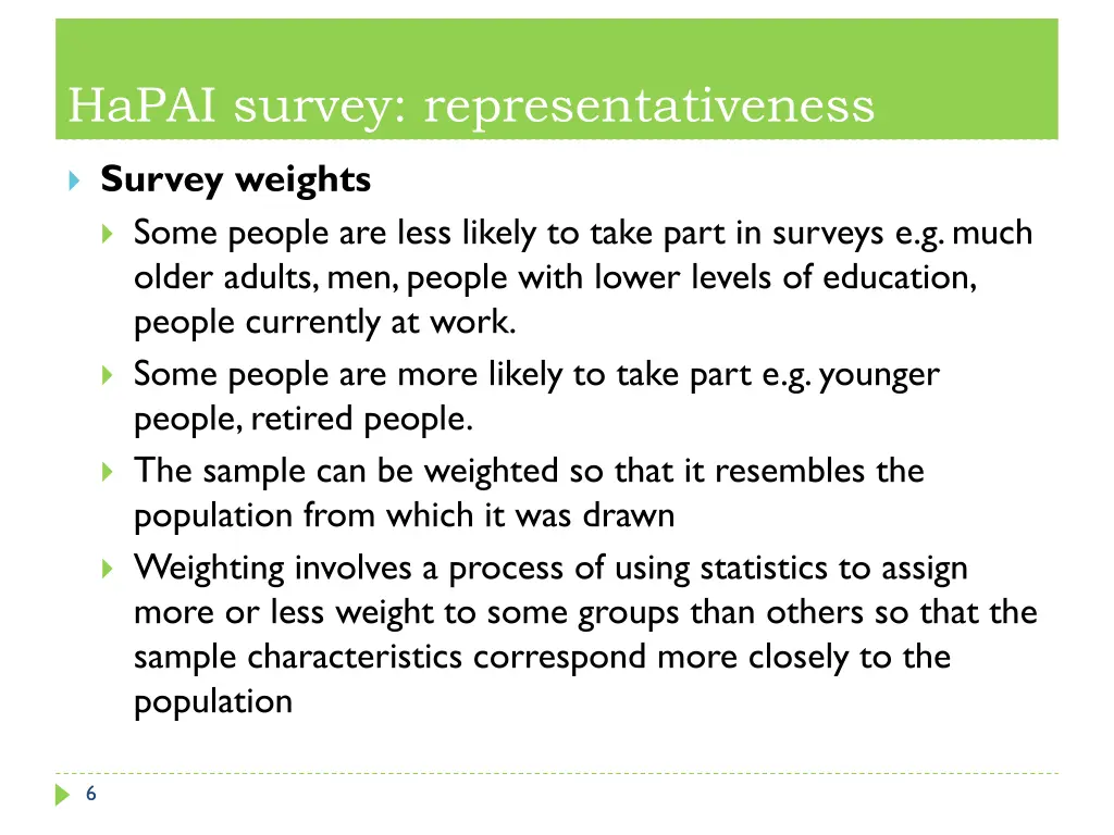 hapai survey representativeness