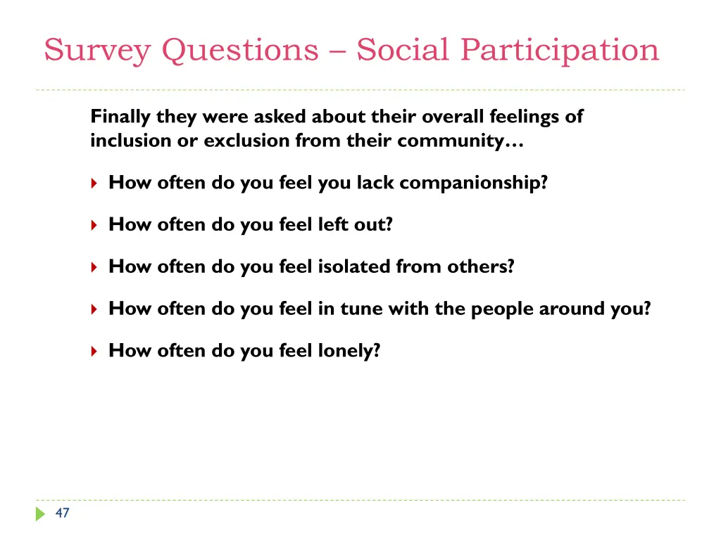 survey questions social participation 1