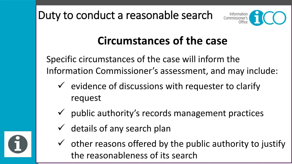 duty to conduct a reasonable search duty 8