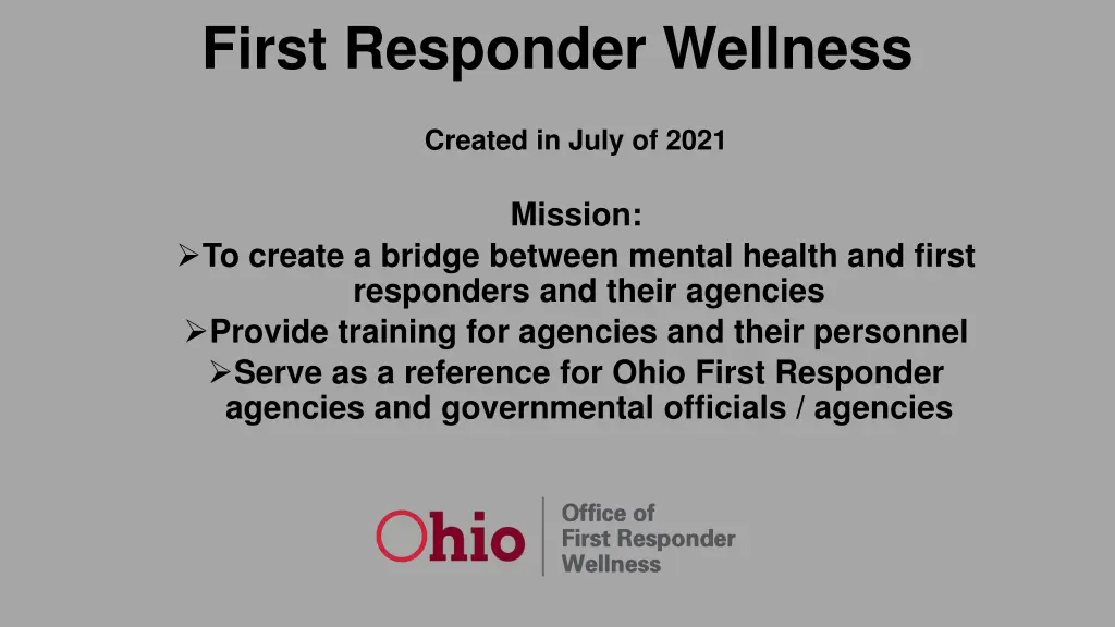 first responder wellness