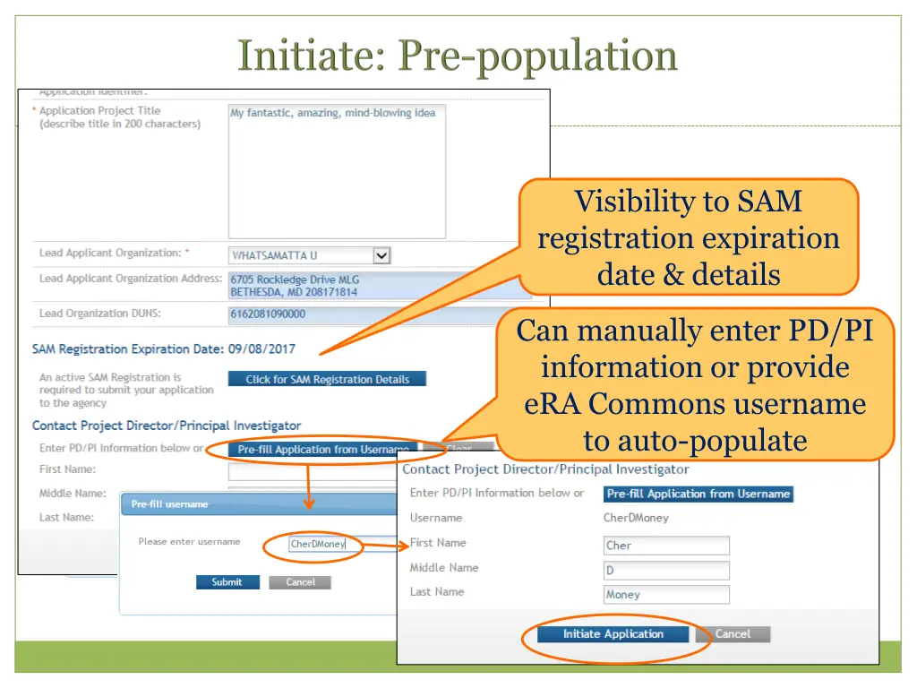 visibility to sam registration expiration date