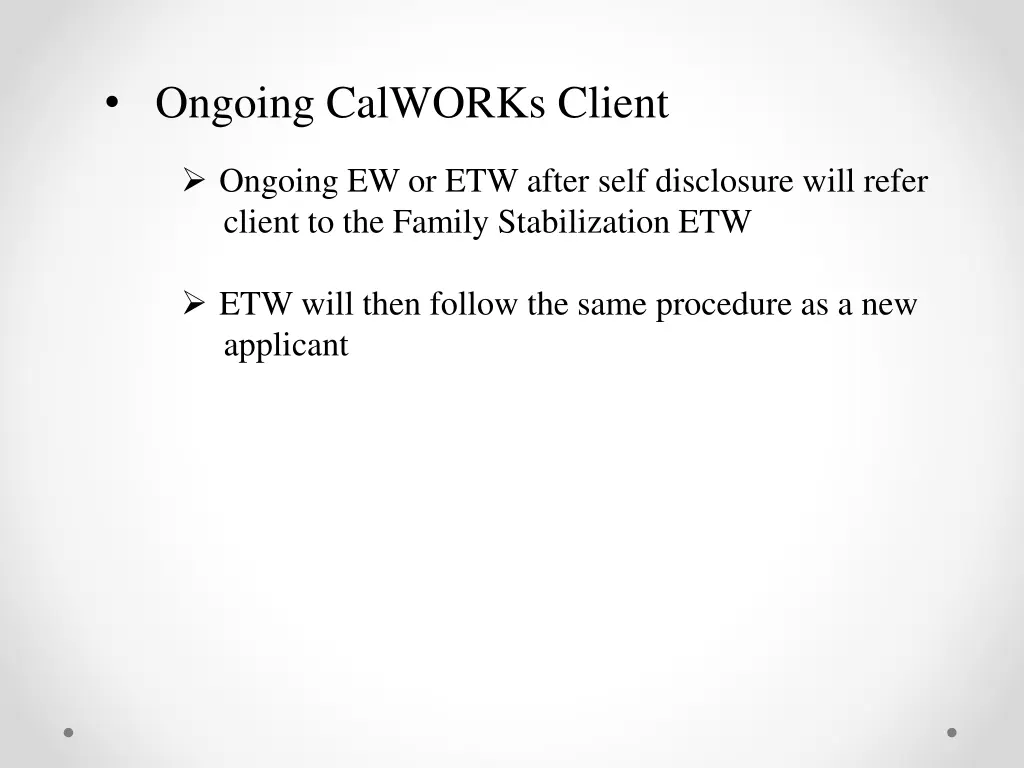 ongoing calworks client