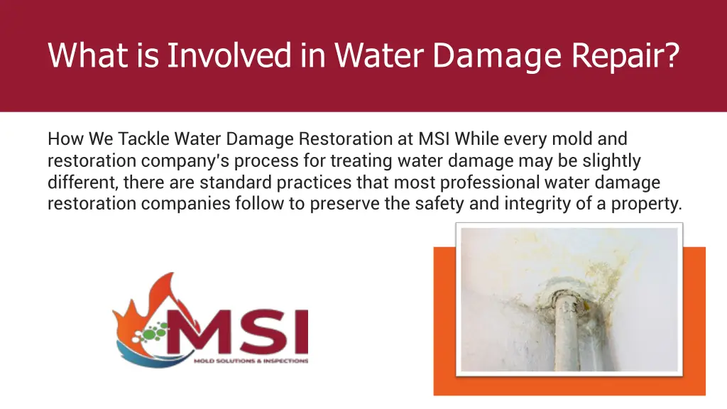 what is involved in water damage repair