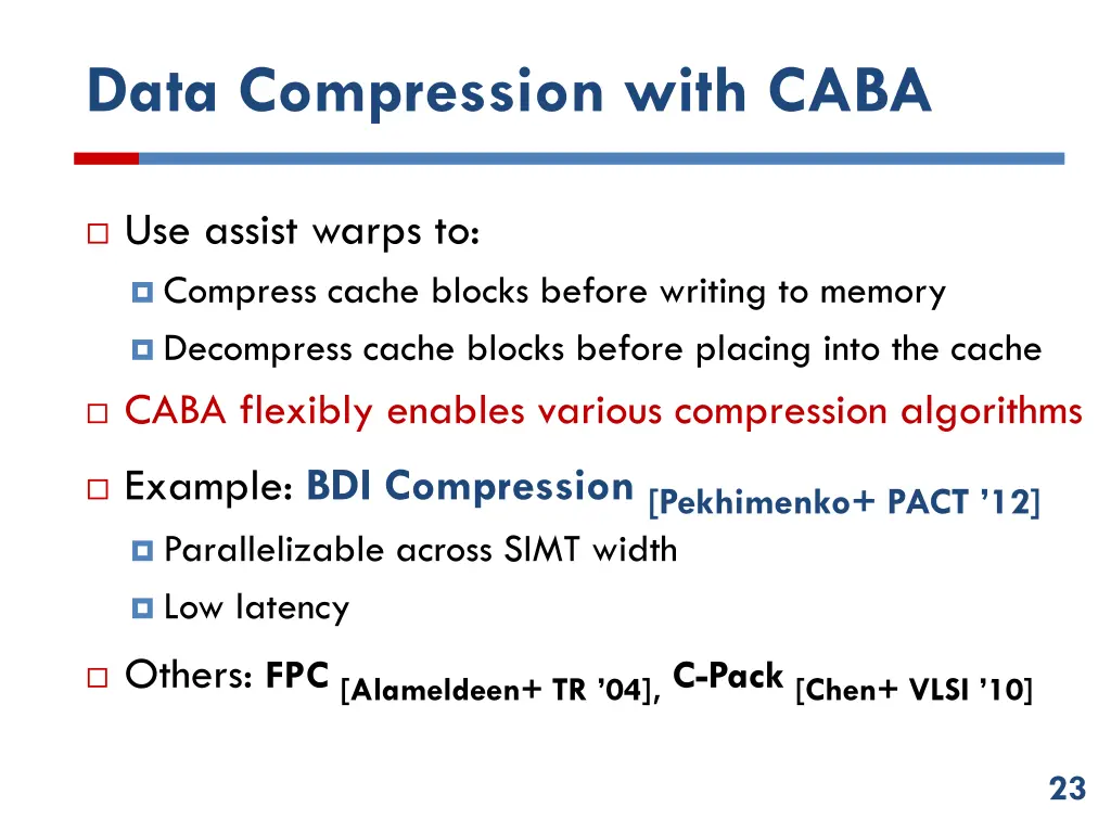 data compression with caba