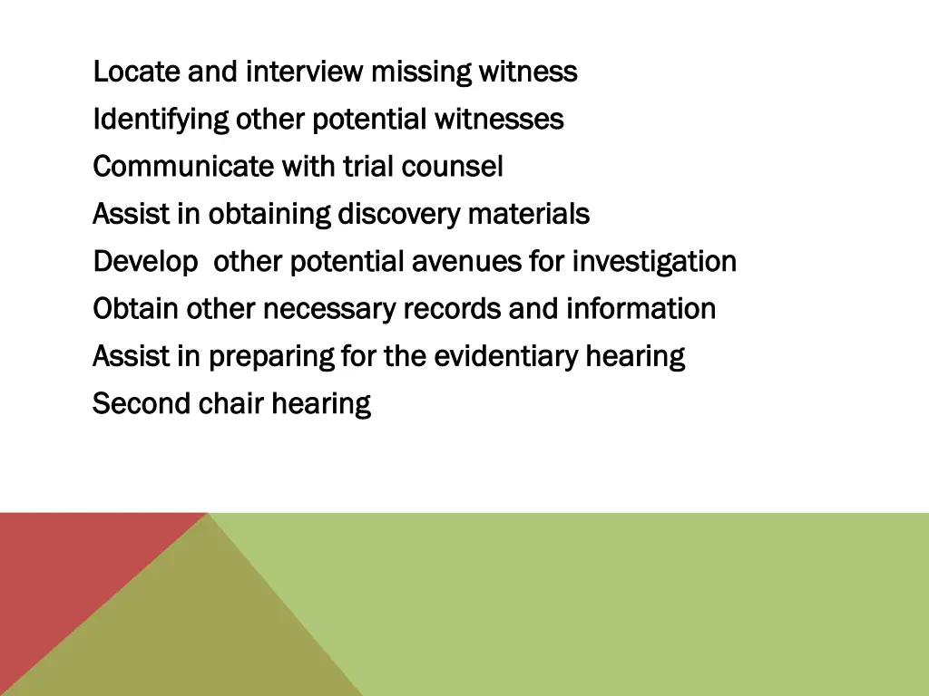 locate and interview missing witness locate