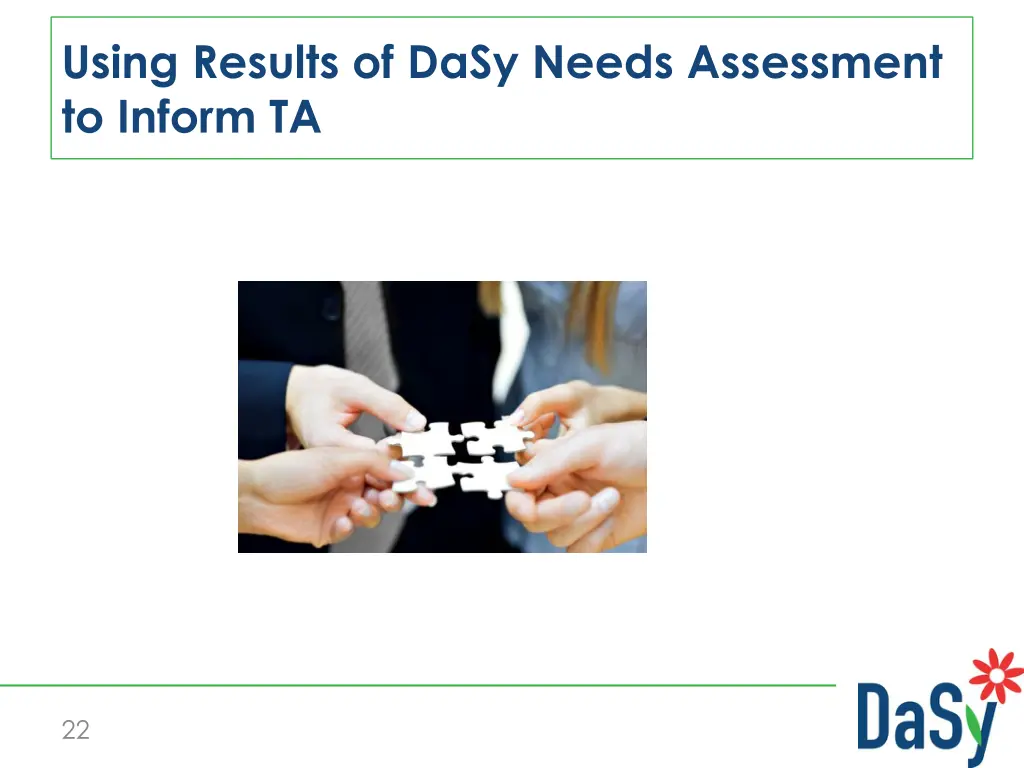 using results of dasy needs assessment to inform