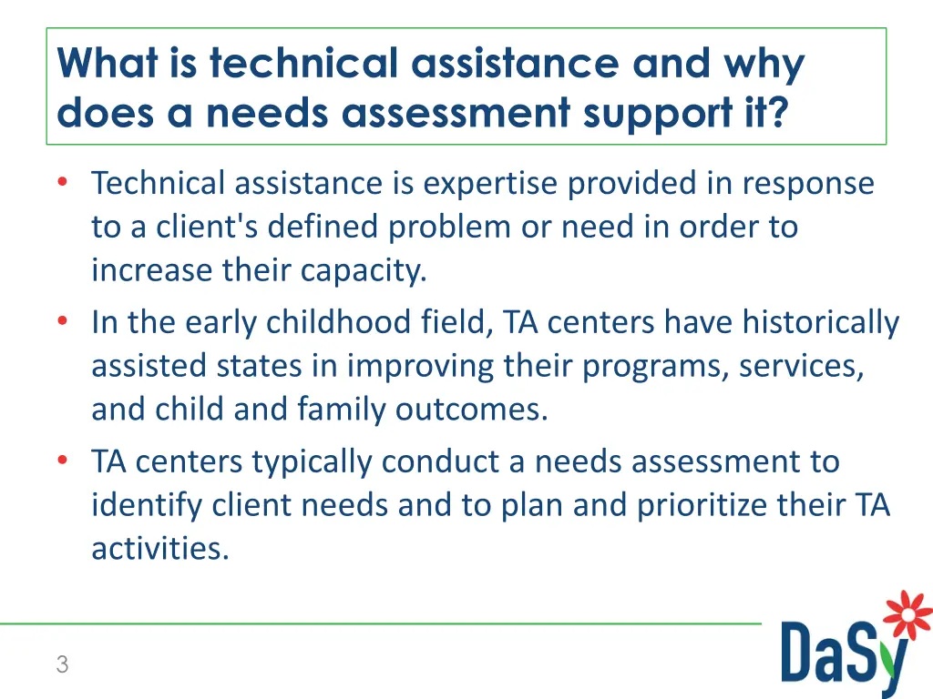 what is technical assistance and why does a needs