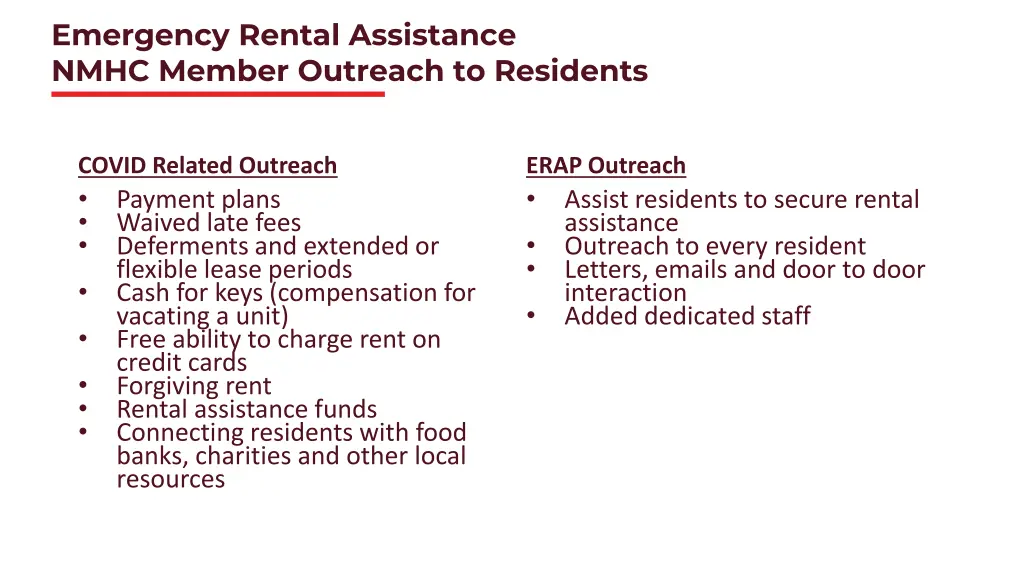 emergency rental assistance nmhc member outreach