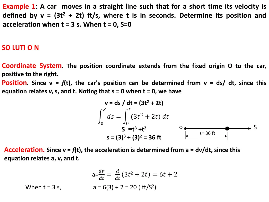 example 1 a car moves in a straight line such