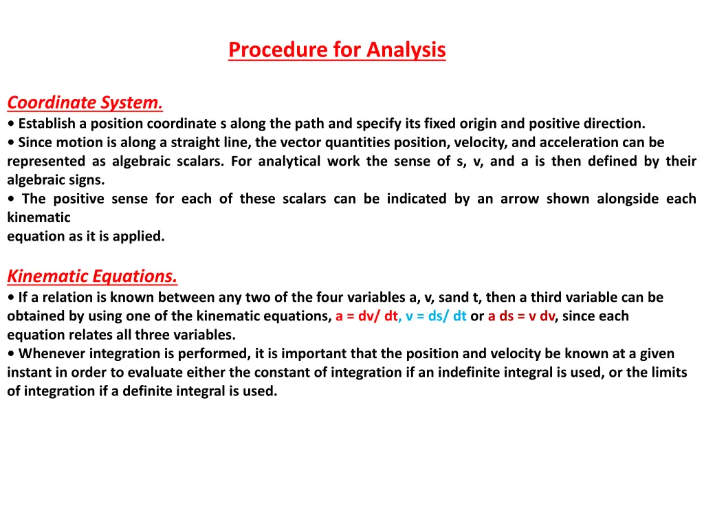 procedure for analysis