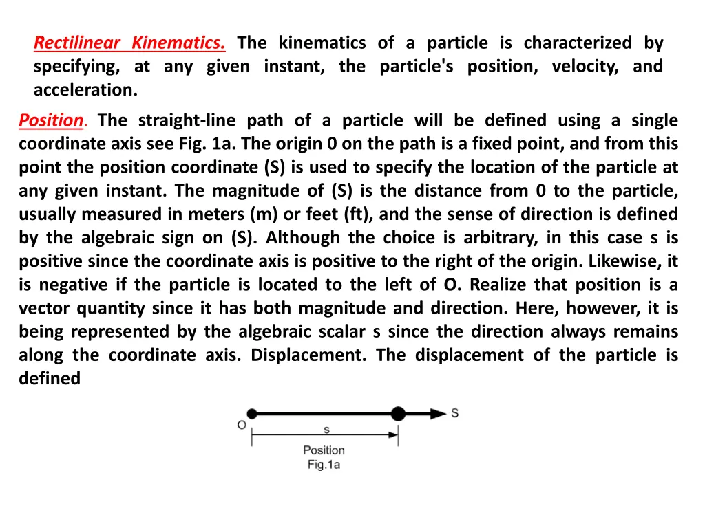 rectilinear kinematics the kinematics