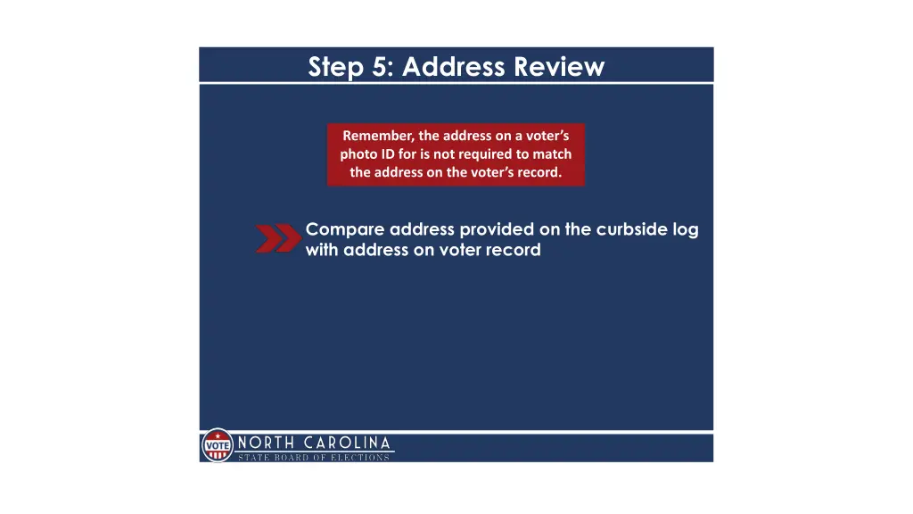 step 5 address review