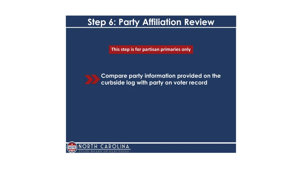 step 6 party affiliation review