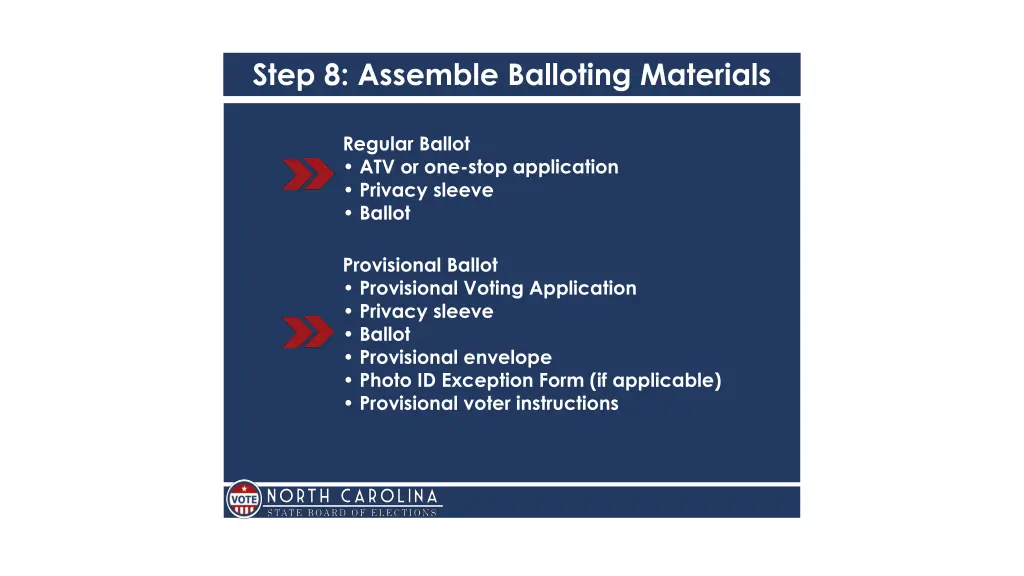 step 8 assemble balloting materials