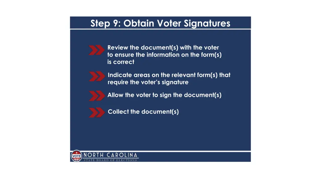 step 9 obtain voter signatures