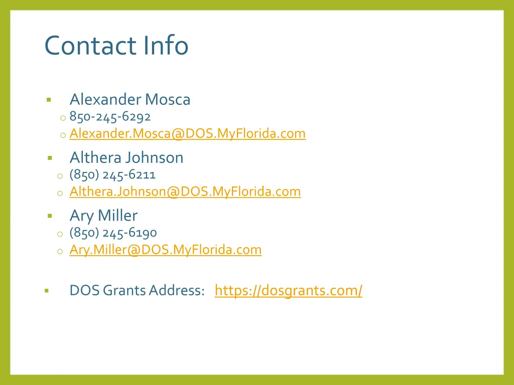 contact info