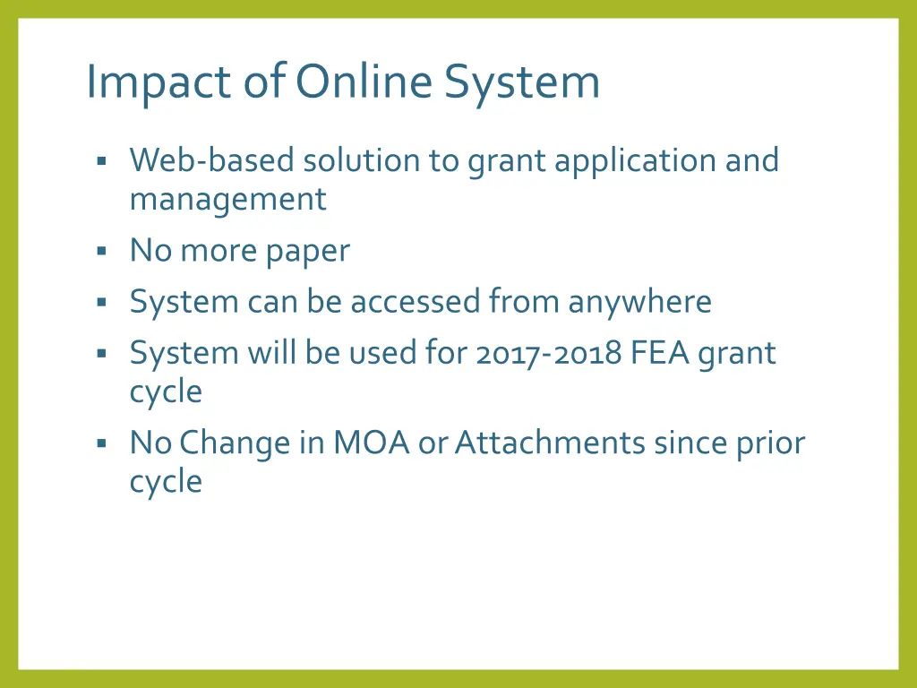 impact of online system