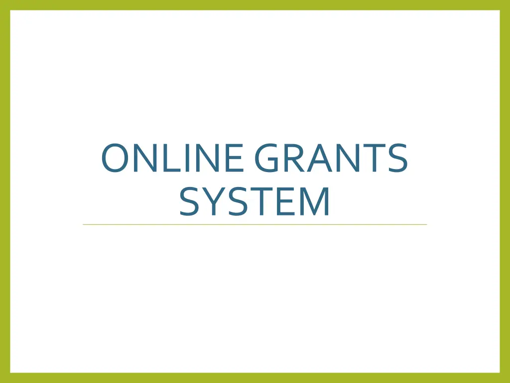 online grants system