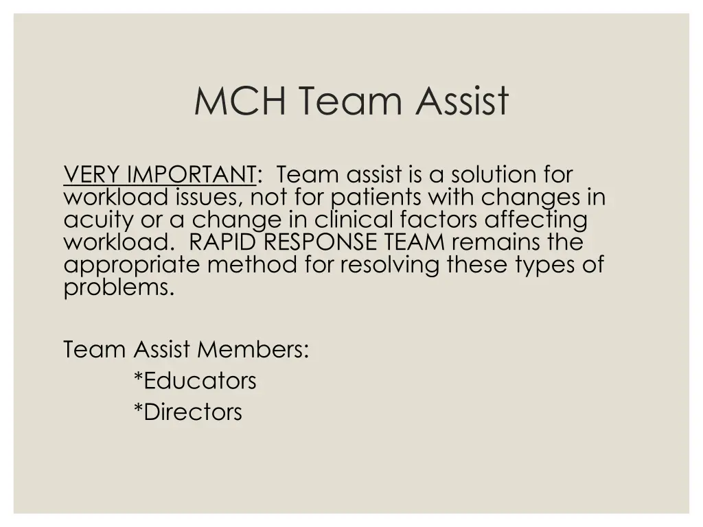 mch team assist