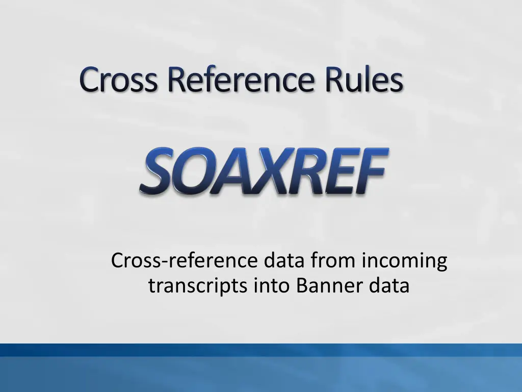 cross reference rules