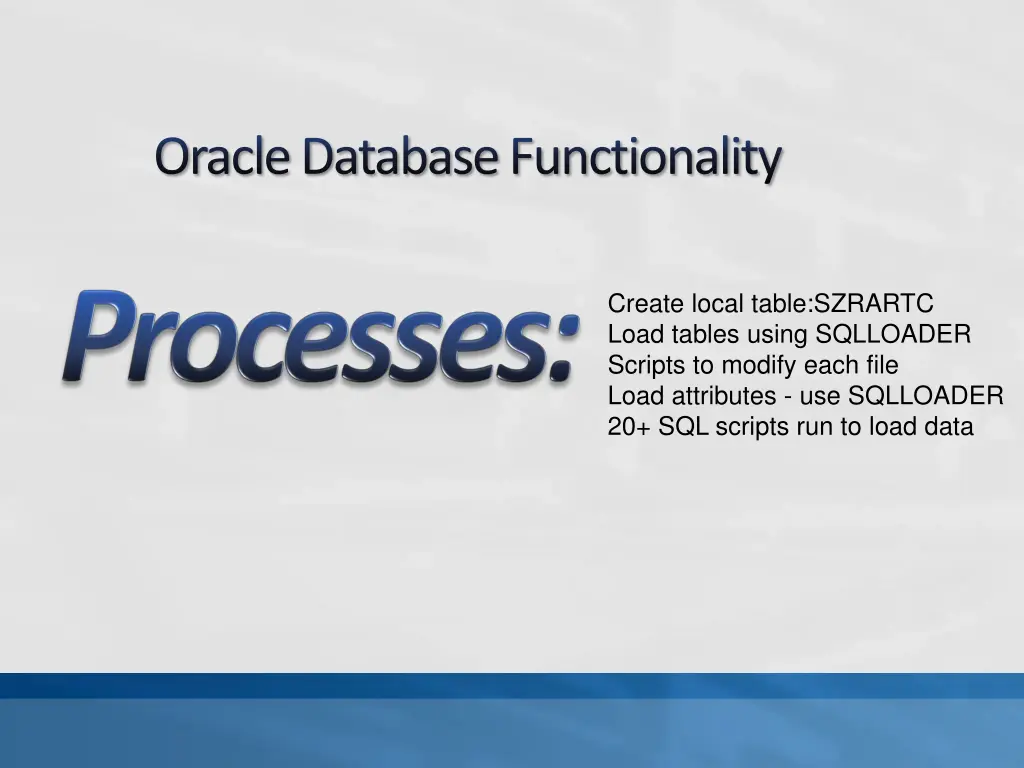 oracle database functionality