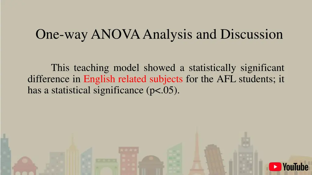 one way anova analysis and discussion