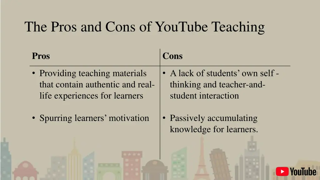 the pros and cons of youtube teaching