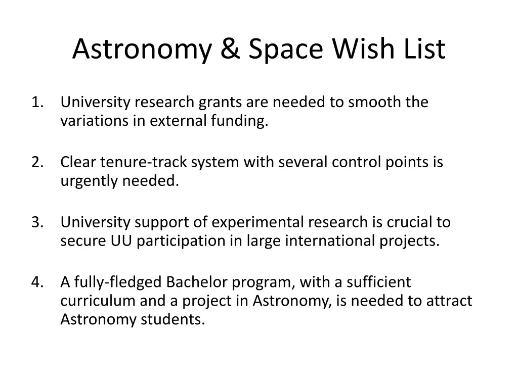 astronomy space wish list