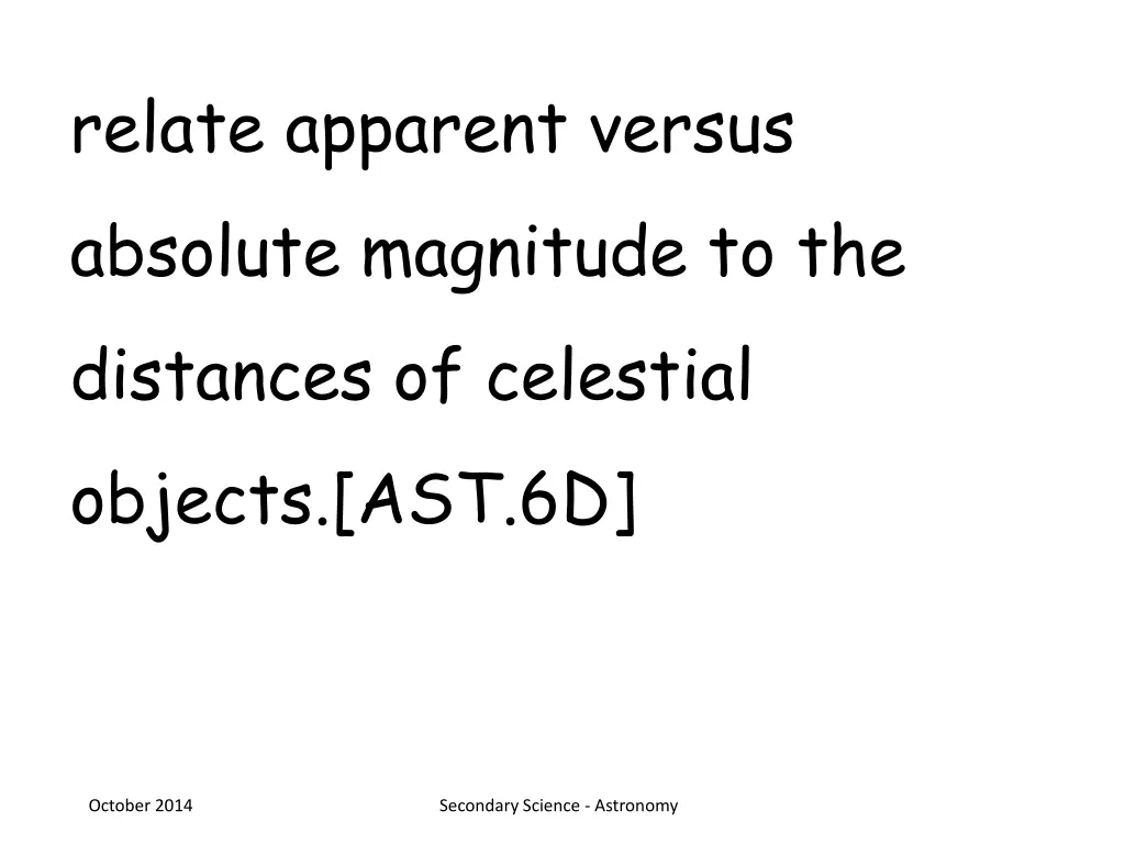 relate apparent versus absolute magnitude