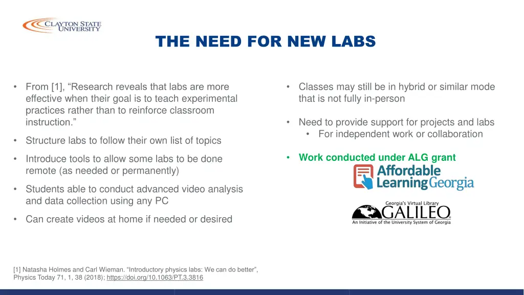 the need for new labs