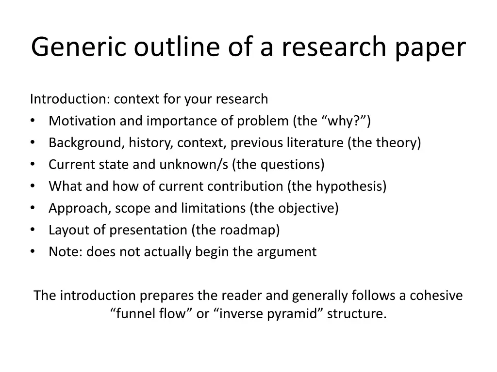 generic outline of a research paper 2