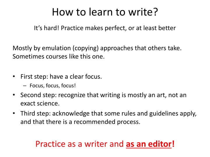 how to learn to write