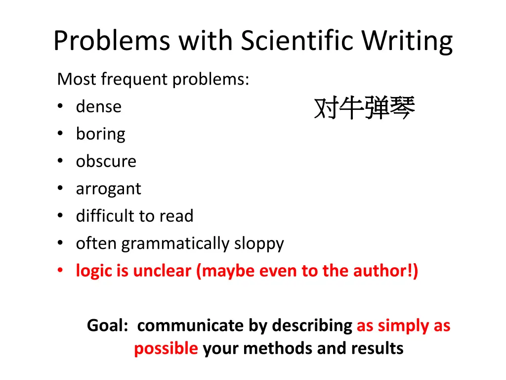 problems with scientific writing