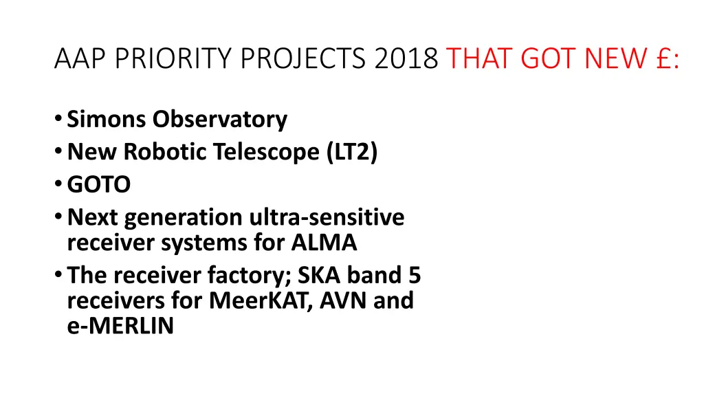 aap priority projects 2018 that got new