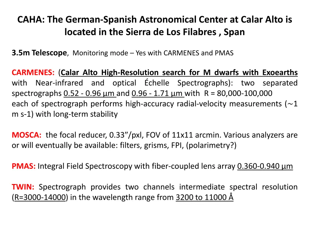 caha the german spanish astronomical center