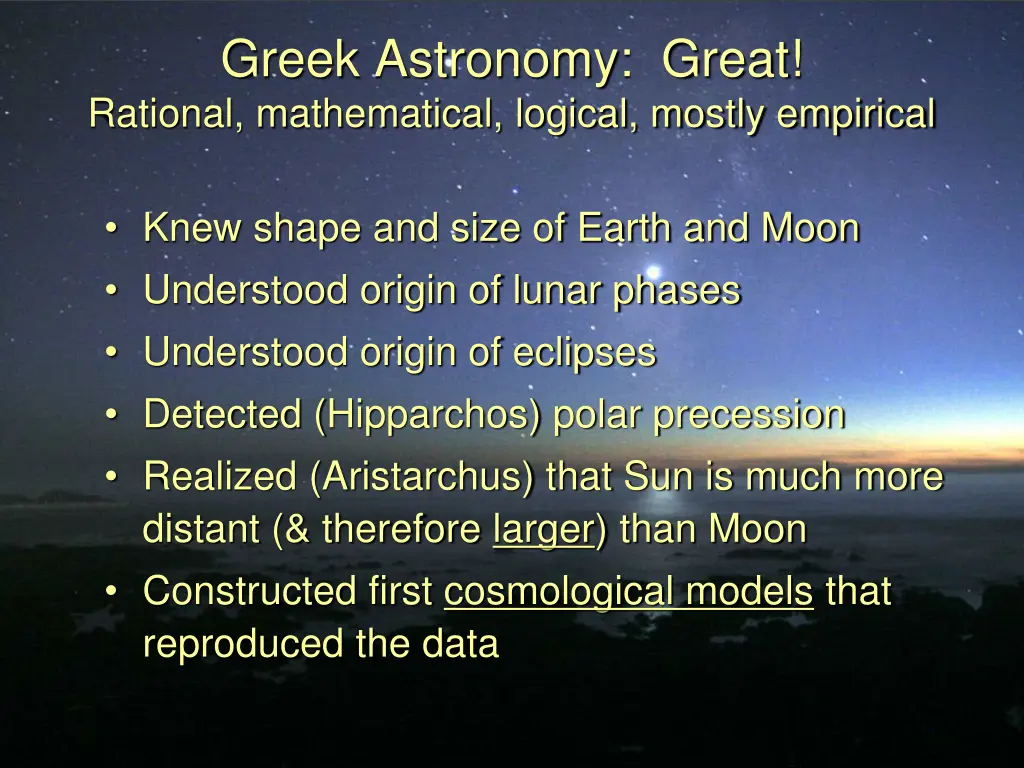 greek astronomy great rational mathematical