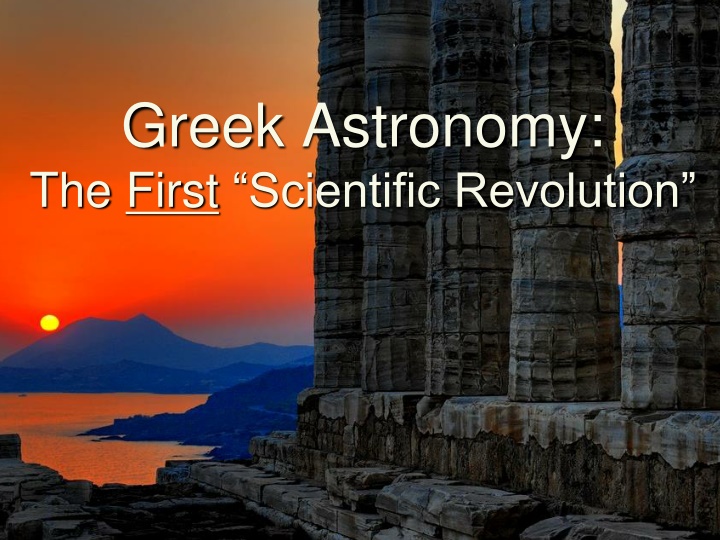 greek astronomy the first scientific revolution