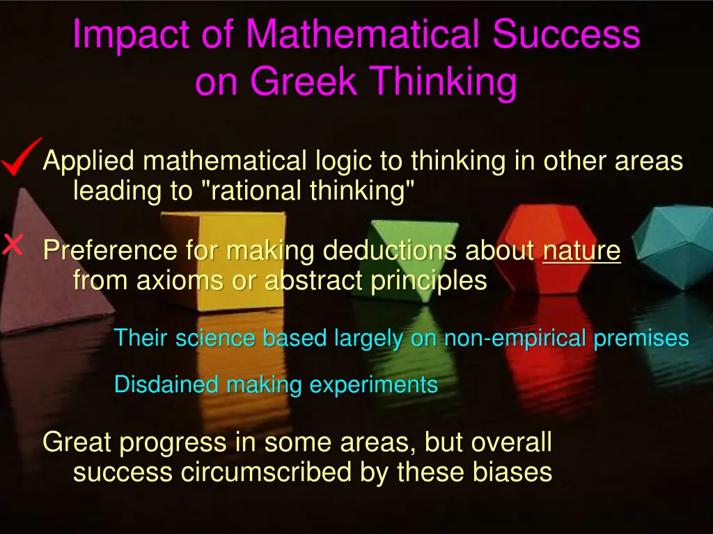 impact of mathematical success on greek thinking 1